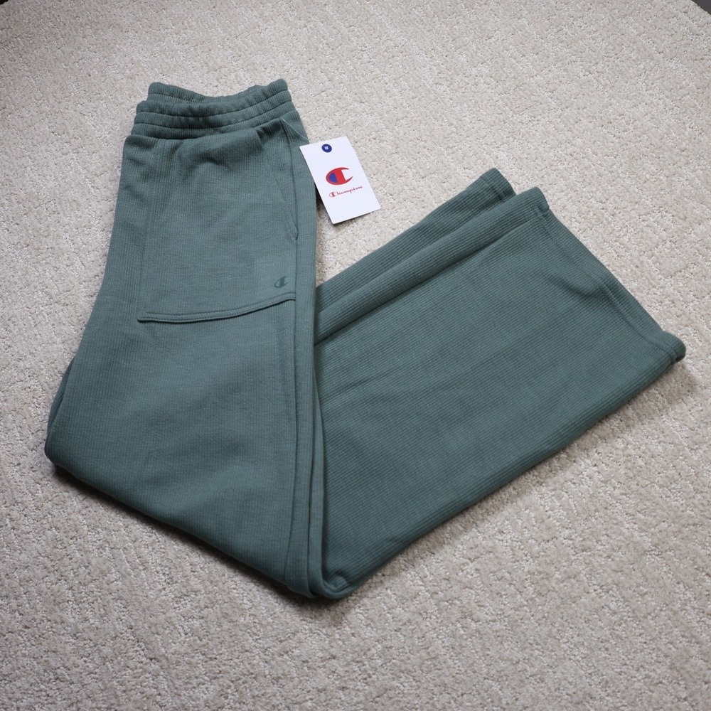 Champion Girls Forest Green Cozy Rib Wide Leg Pants Size L 14 GKD7513-DFR-L